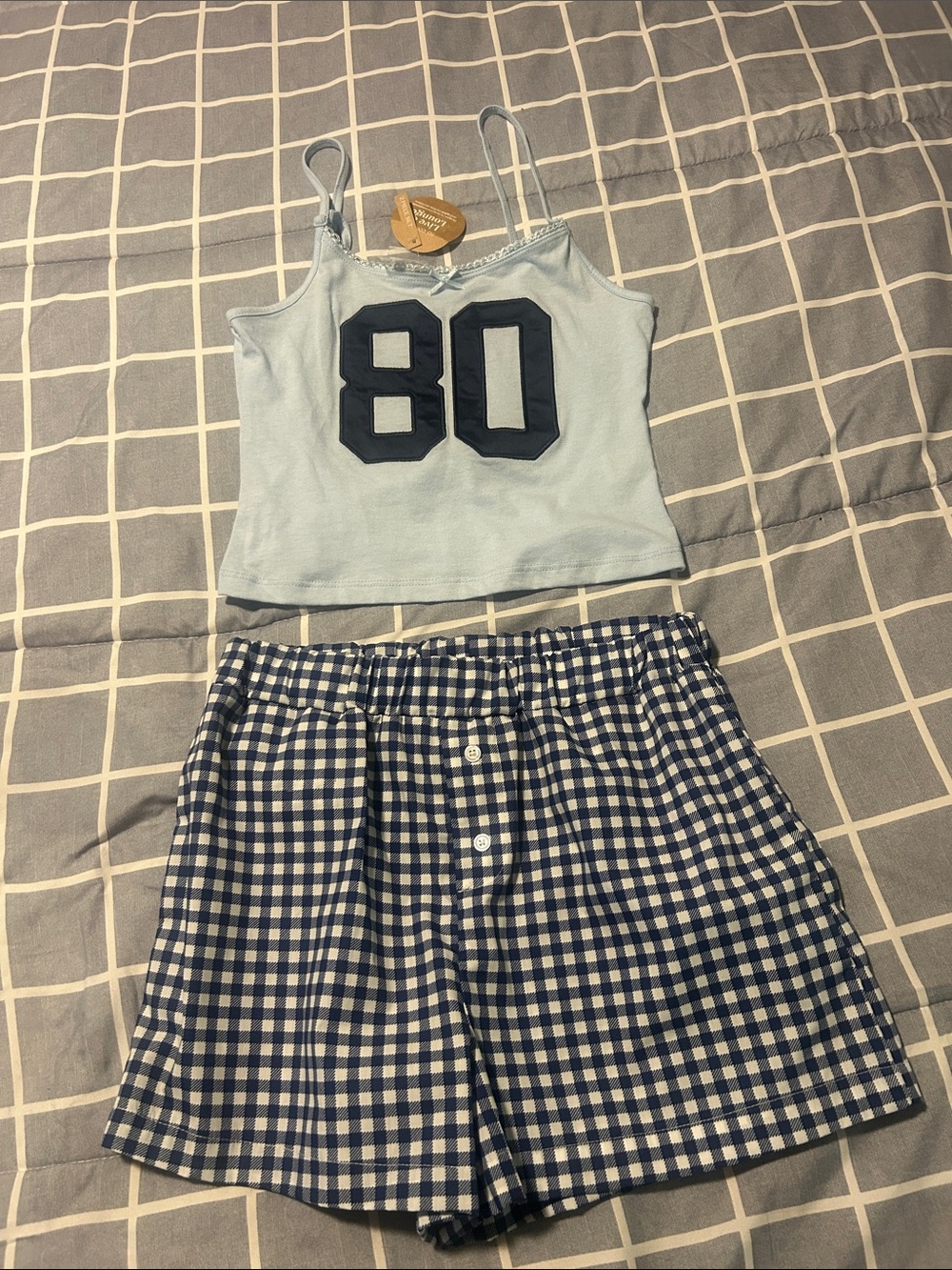 Light Blue '80' Cami Dress Top - Women's Light Blue Tank